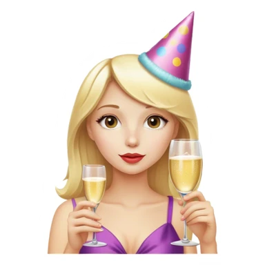 Blonde girl with champagne sticker