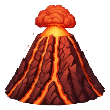 Create a volcano with its eyes tightly shut red face sticker