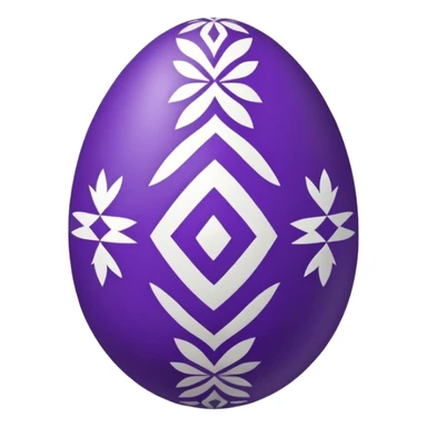 decor egg, symmetry pattern, purple sticker