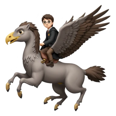 harry potter riding buckbeak sticker