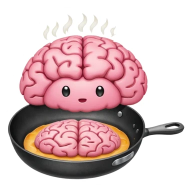 Brain in a frying pan sticker