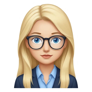 Cinematic realistic blonde with long hair and blue eyes psychologist sticker