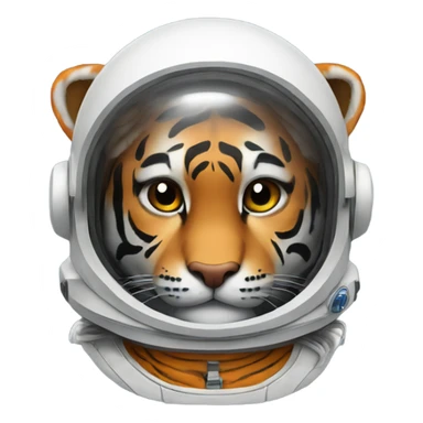 tiger using an astronaut hat sticker
