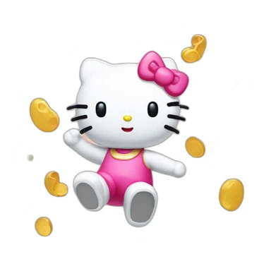 Hello kitty qui fait un salto sticker