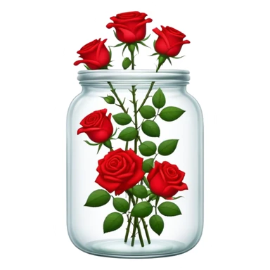 Roses in a glass jar sticker