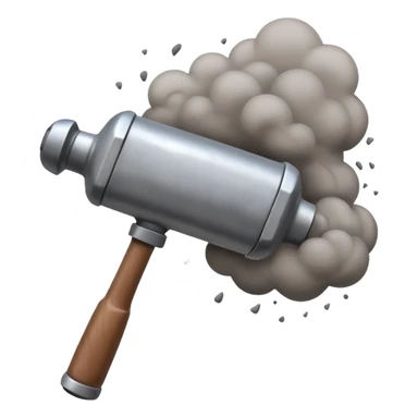 Pneumatic hammer swinging and dust cloud sticker