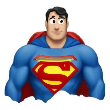 Superman sitting on the poop emoji sticker