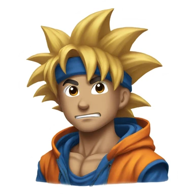 Goku wearing a hoodie sticker