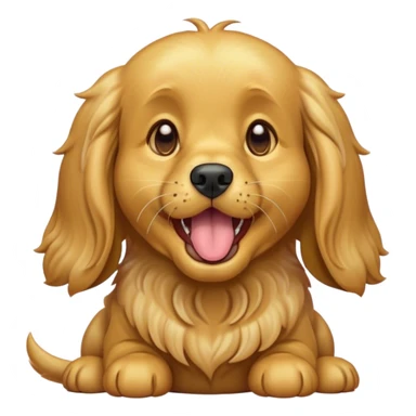 Cinematic Cute Yawning Gold Cocker Spaniel Portrait Emoji, Head tilted slightly with a dramatic, wide-open yawn, displaying a soft, shimmering golden coat and floppy ears, round brown eyes barely open in drowsy contentment, Simplified yet irresistibly adorable features, highly detailed, glowing with a soft, cozy glow, high shine, relaxed yet expressive, stylized with a touch of whimsy, bright and endearing, soft glowing outline, capturing the essence of a sleepy yet affectionate companion, so drowsy it feels like it could stretch out of the screen and curl up for a nap! sticker