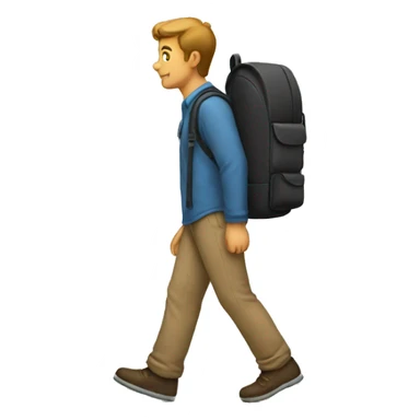 Bagpack man walking away sticker