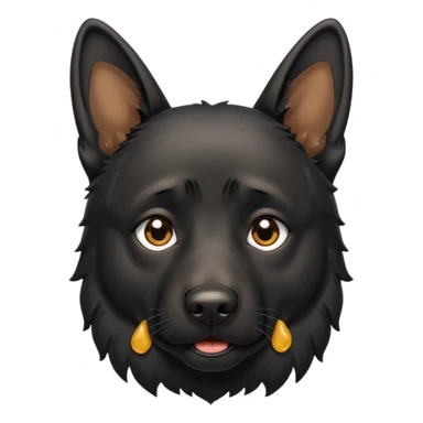 all black german shepherd face crying sticker