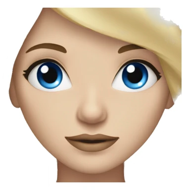 Long eyelashes blue eyes blonde hair woman sticker