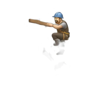 medieval scaffolder at work, on a scaffolding structure sticker