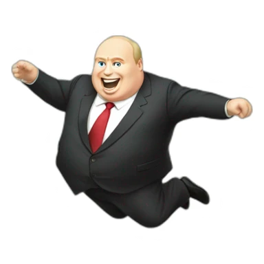 Fat vladimir poutine jumping into a pile of money sticker