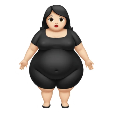 Black morbidly obesity lady bigger sticker