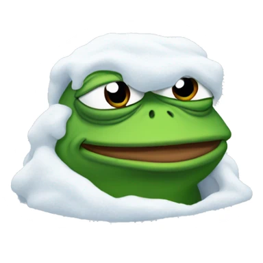 pepe the frog covered in snow sticker