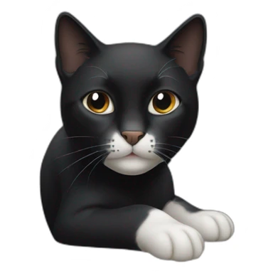 Black cat with a white nose sticker