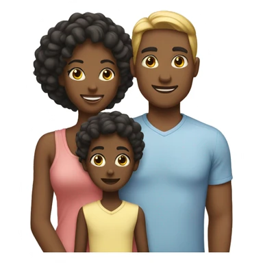 interracial couple with two kids sticker
