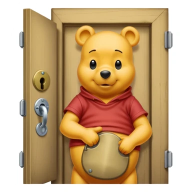 Winnie the Pooh locked door sticker