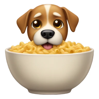 dog with a mustache eating mac and cheese sticker