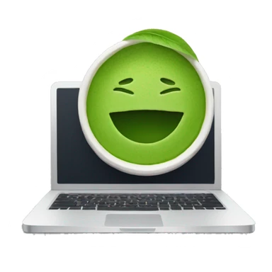 Matcha with a laptop under it  sticker