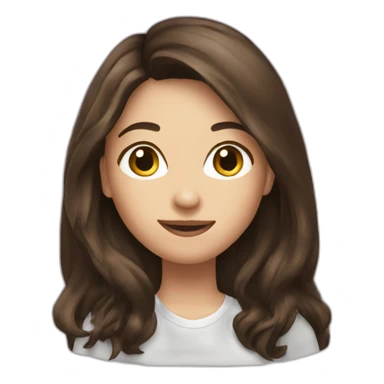 brunette long hair girl flirting sticker