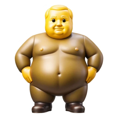 Cinematic Realistic Botero Sculpture Emoji, depicted as an exaggerated voluminous sculpture in the signature style of Fernando Botero, rendered with rich textures and vibrant artistic lighting that captures its playful grandeur. sticker