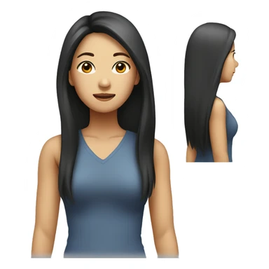 Asian woman long hair standing sticker