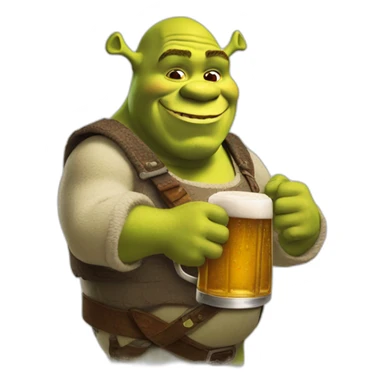 shrek qui bois une bière sticker