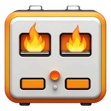 home heating system with flames sticker