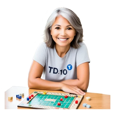 journey on a small game board about Type 1 diabetes and aging with less roads, less buildings (hospital, places to live, advocacy, physical changes, to share knowledge and ways of coping, energetic with text: T1D to 100 and subtext Aging with Type 1 diabetes, easy for seniors to see sticker
