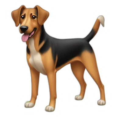 coonhound and German shepherd mix dog walking sticker