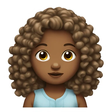 Baby with brunette curly hair  sticker