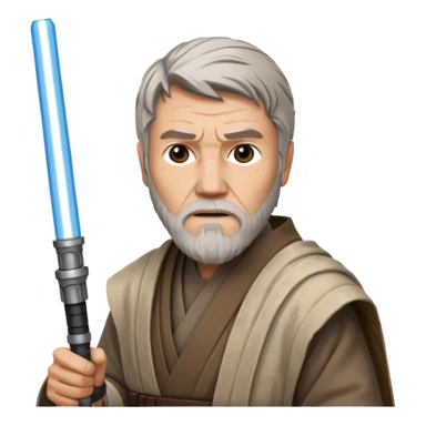 star wars master kenobi with one lightsaber sticker