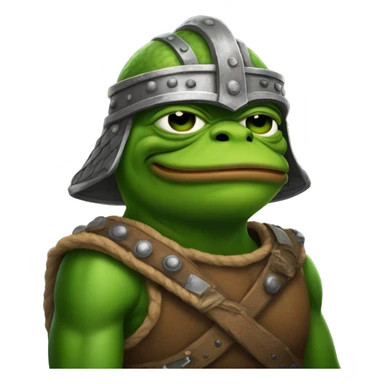 pepe frog but as a viking sticker