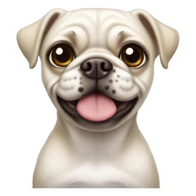 White pug chuiahua with brown spots  sticker