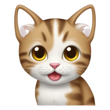 silly kawaii kitten sticker