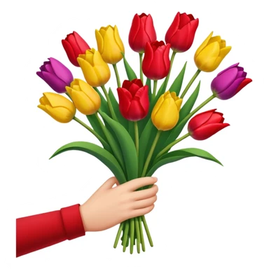 Hand holding tulips sticker
