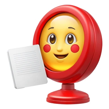 Create an emoji-style alert icon for a crime notification: a siren light with a small document or warning triangle. Bright, modern emoji design sticker