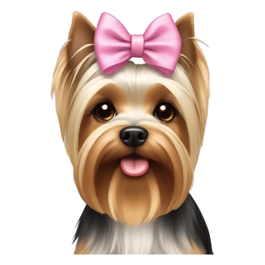 Yorkshire terrier biewer with pink bow sticker