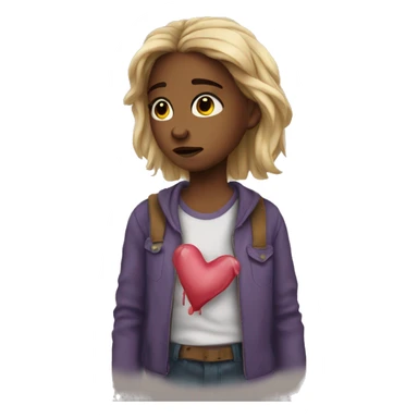 Heart broken girl sticker