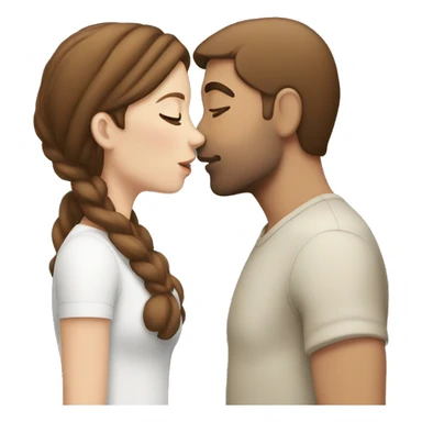 Man and woman kissing white skin brown hair sticker