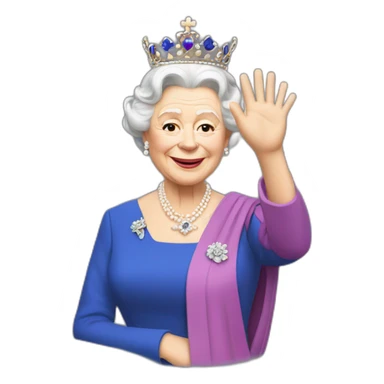 Queen Elizabeth II waving sticker
