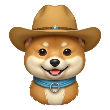 Shiba with cowboy hat sticker