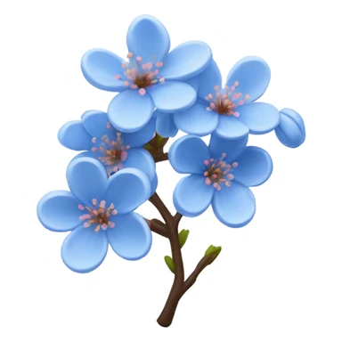 Blue cherry blossoms sticker