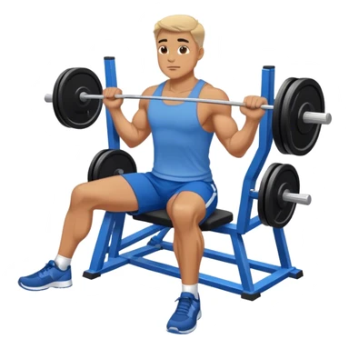 man with blue shorts doing seated cable-rows machine exercise sticker