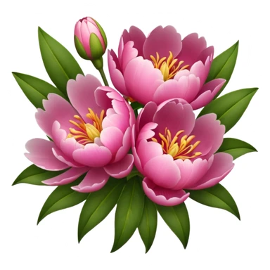 Peony and lily bouquet  sticker