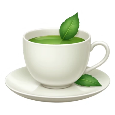 White tea cup with leaf on the plate sticker