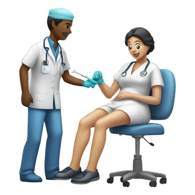 Nurse cannulating a patient sticker