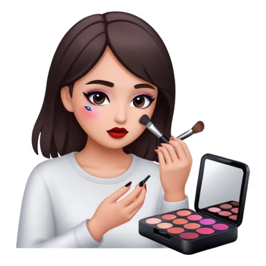 Girl doing makeup  sticker